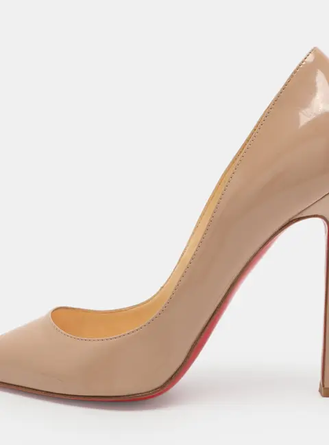 Christian Louboutin Pigalle Size 35.5 Beige Leather Pumps