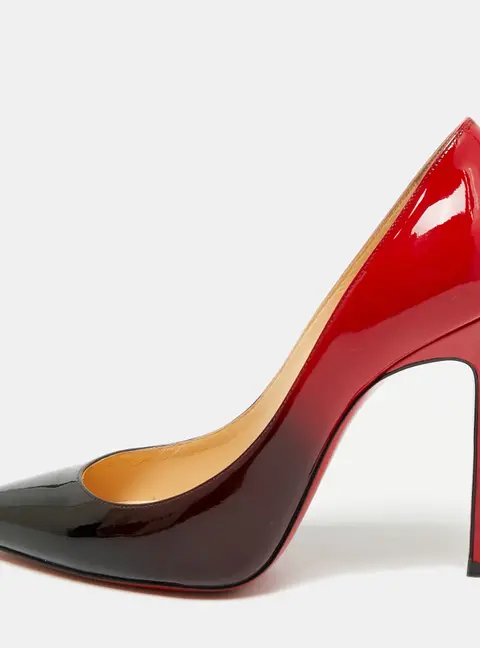 Christian Louboutin Kate Size 37 Red/Black Patent Leather Pumps