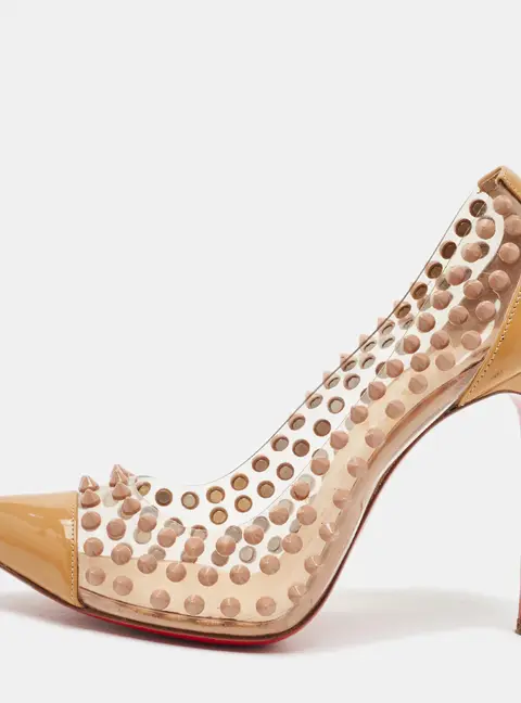 Christian Louboutin Spike Me Size 37 Beige PVC Pumps