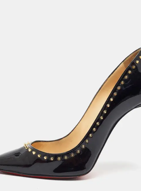 Christian Louboutin Anjalina Size 40 Black Patent Leather Pumps