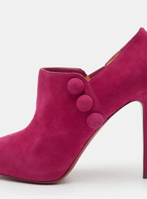Christian Louboutin C'est Moi Size 39 Fuchsia Suede Ankle Booties