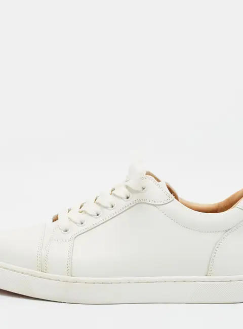 Christian Louboutin Louis Junior Size 39.5 White Leather Low Top Sneakers