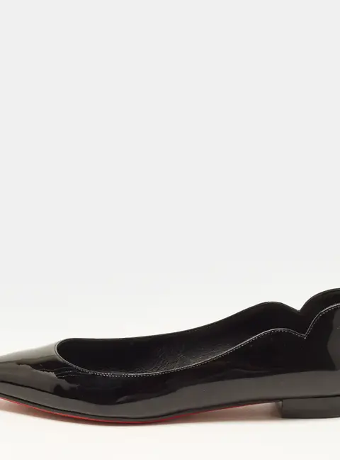 Christian Louboutin Hot Chickita Size 38.5 Black Patent Leather Ballet Flats