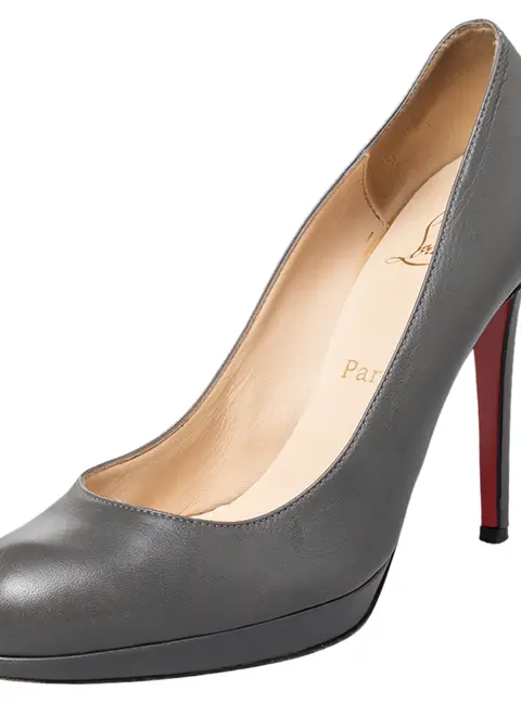 Christian Louboutin Grey Leather New Simple Pumps Size 39