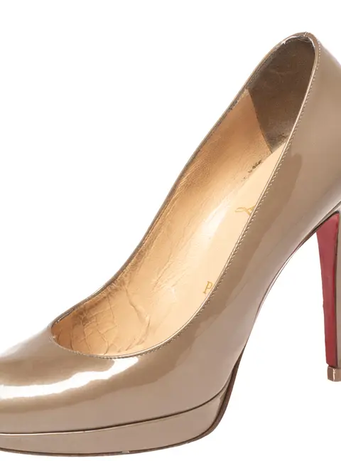 Christian Louboutin Olive Green Patent Leather New Simple Pumps Size 35