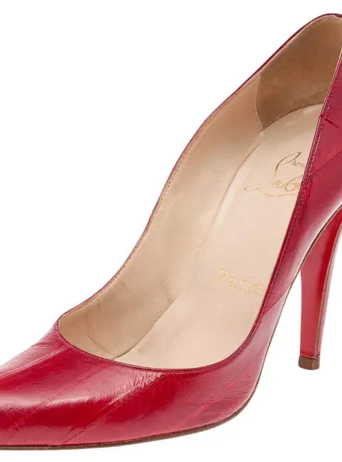 Christian Louboutin Simple Size 36.5 Red Eel Leather Pumps