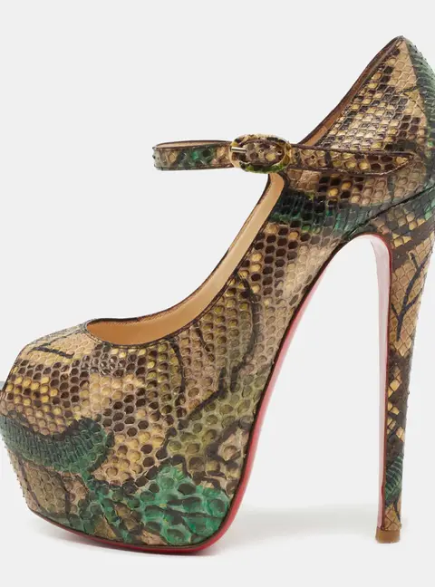 Christian Louboutin Multicolor Python Leather Lady Highness Pumps Size 37