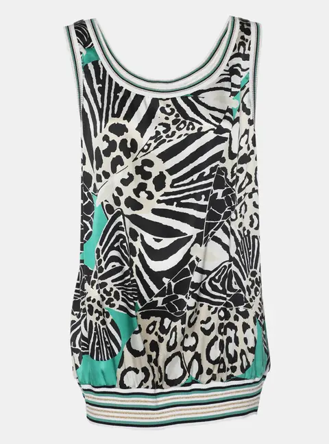 Class by Roberto Cavalli Multicolor Printed Silk Knit Tank Top S