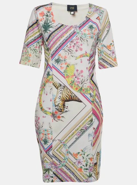 Class by Roberto Cavalli Pink Printed Stretch Knit Short Dress M