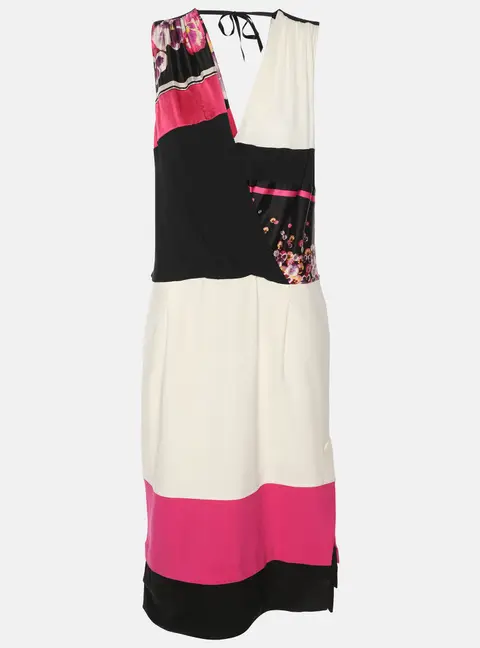 Class by Roberto Cavalli Multicolor Stretch Crepe Sleeveless Midi Dress M