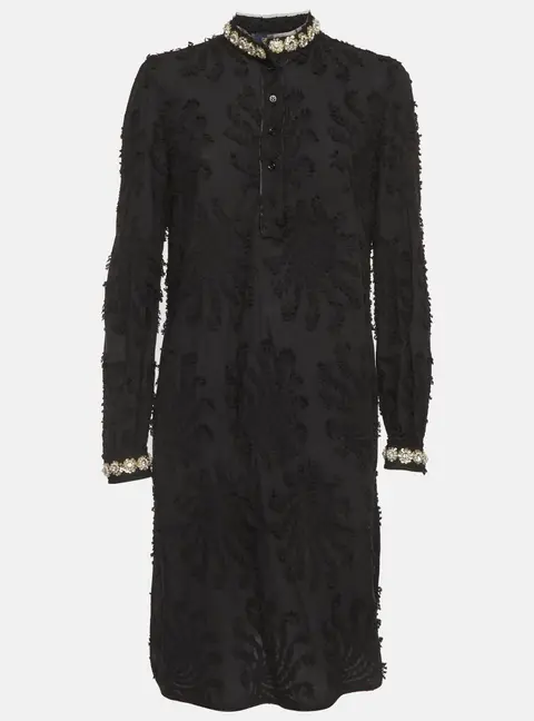 Class by Roberto Cavalli Black Cotton Embellished Mini Dress M