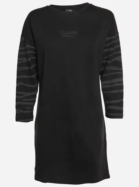 Class by Roberto Cavalli Black Logo Print Jersey Mini Dress M