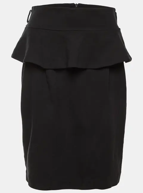 Cavalli Class Black Jersey Peplum Pencil Skirt L