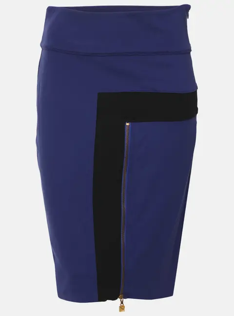 Class by Roberto Cavalli Blue Jersey Midi Skirt M