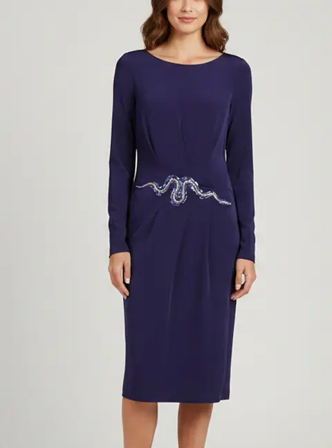 Class by Roberto Cavalli Purple Jersey Snake Beads Embellished Midi Dress M