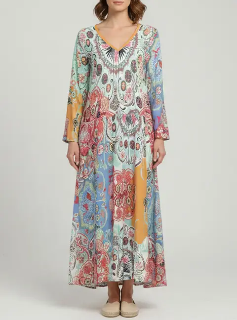 Class by Roberto Cavalli Multicolor Printed Jersey Maxi Dress L