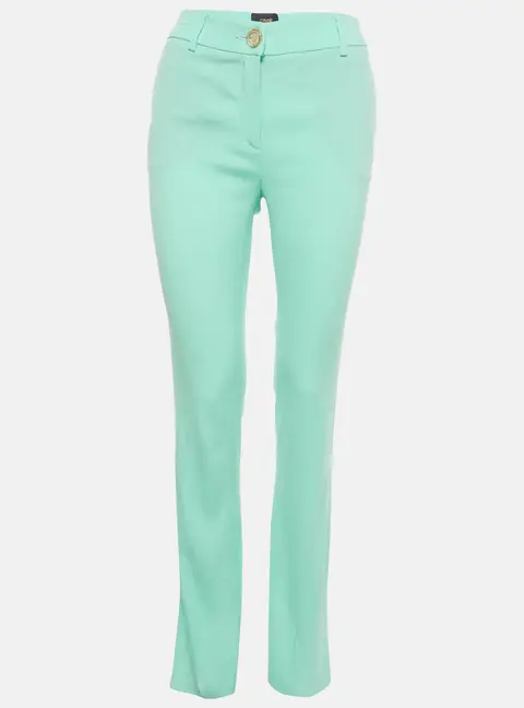 Class by Roberto Cavalli Green Stretch Crepe Straight Fit Trouser M
