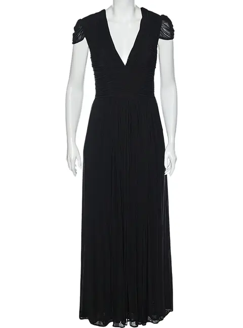 Class by Roberto Cavalli Black Jersey Ruched Maxi Dress M