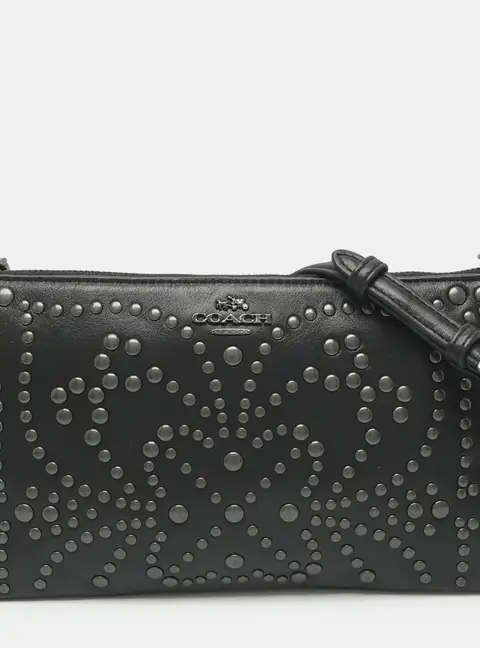 Coach Kylie Stud Mini Black Leather Crossbody Bag