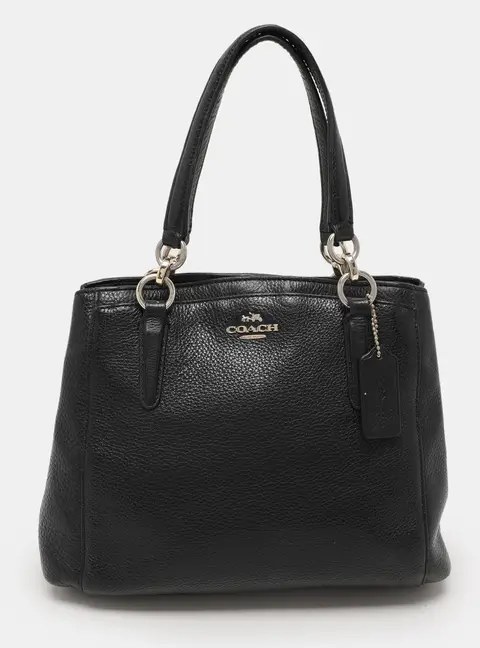 Coach Christie Carryall Black Leather Satchel