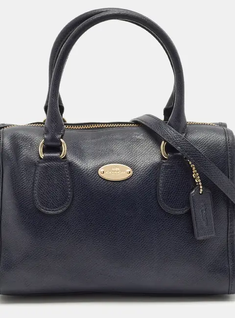 Coach Navy Blue Leather Mini Bennett Satchel