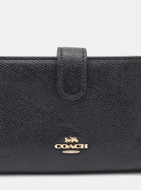 Coach Black Leather and Leather French Wallet