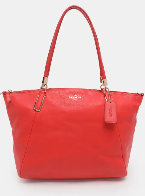 Coach Kelsey Orange Leather Tote Bag