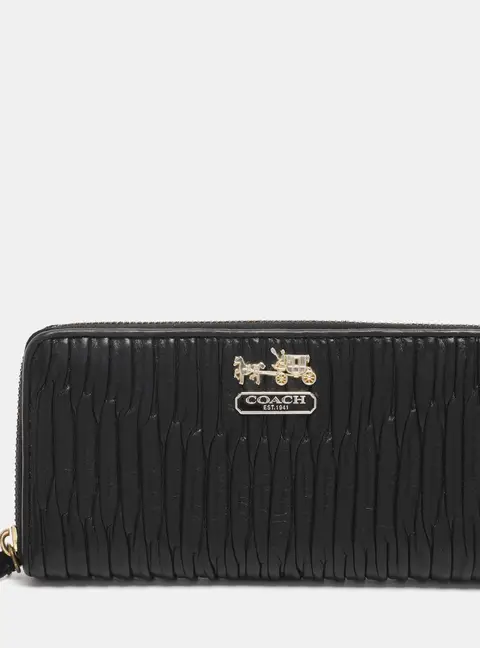 Coach Black Leather and Leather Zip Around
