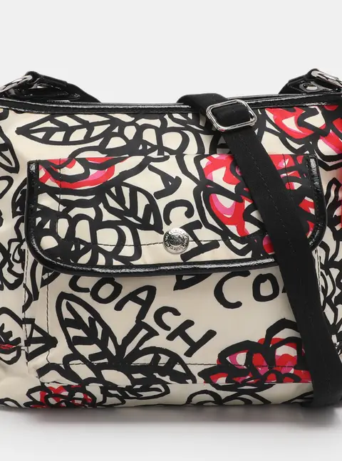 Coach Multicolor Graffiti Fabric Poppy Crossbody Bag