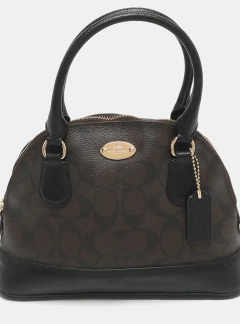 Coach Cora Dome Brown Signature Coated Canvas and Leather Satchel