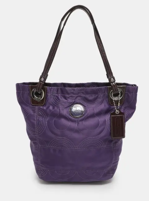 Coach Purple Satin Tote