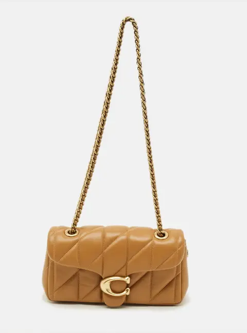 Coach Tabby 20 Pillow Quilting Honey Brown Leather Shoulder Bag