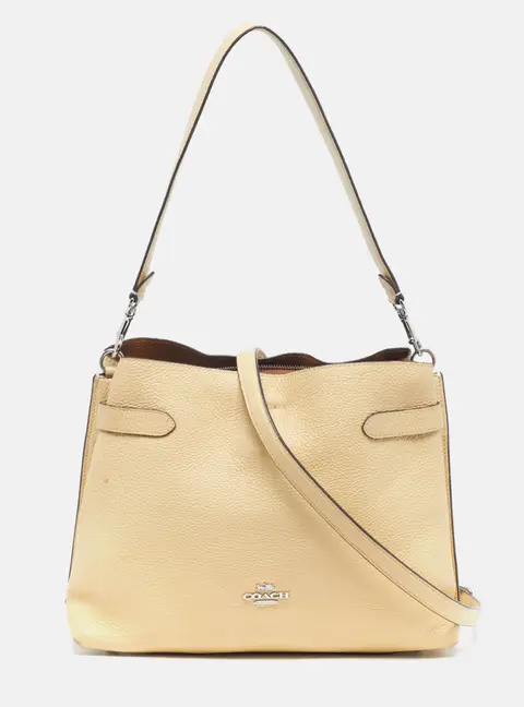 Coach Hanna Yellow Leather Shoulder Bag