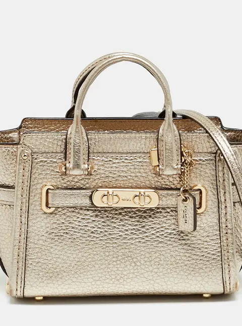 Coach Swagger Mini Gold Leather Crossbody Bag