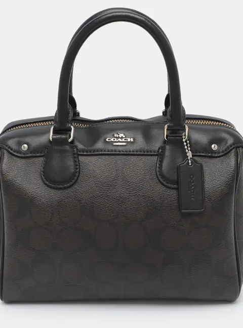 Coach Bennett Mini Brown/Black Signature Coated Canvas and Leather Satchel