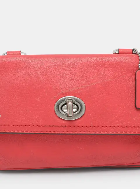 Coach Legacy Coral Leather Wallet with Strap