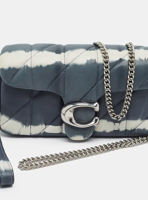 Coach Tabby 19 Blue Tie Dye Leather Chain Crossbody Bag
