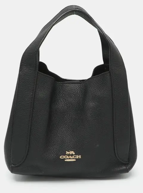 Coach Hadley 21 Black Leather Hobo