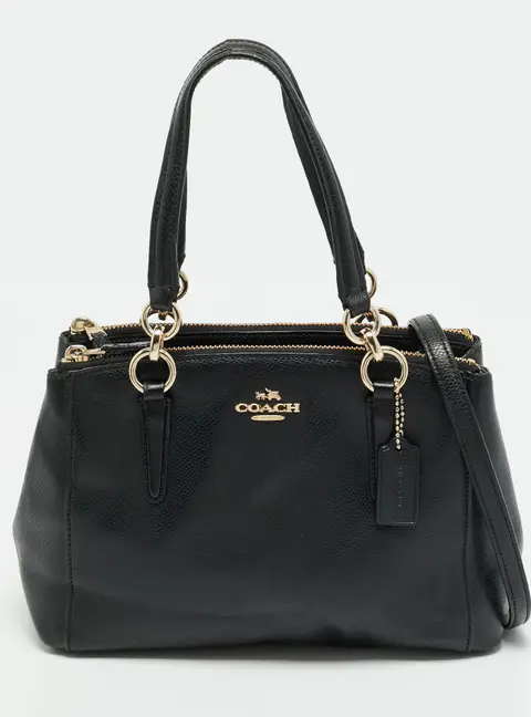 Coach Christie Carryall Mini Black Leather Satchel