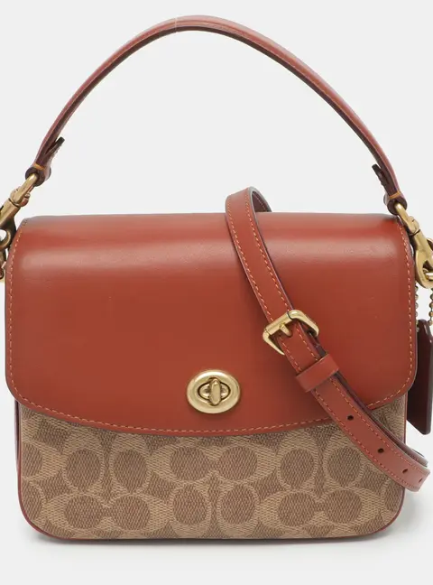 Coach Cassie 19 Copper/Beige Coated Canvas and Leather Shoulder Bag