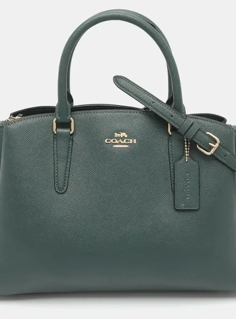 Coach Sage Carryall Green Leather Satchel