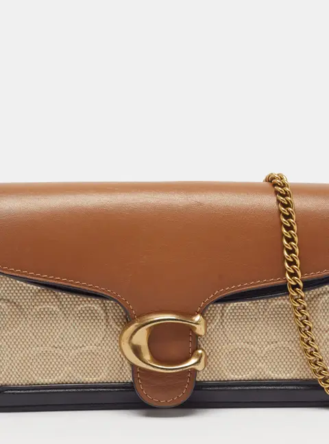 Coach Tabby Tricolor Leather and Canvas Chain Crossbody Bag