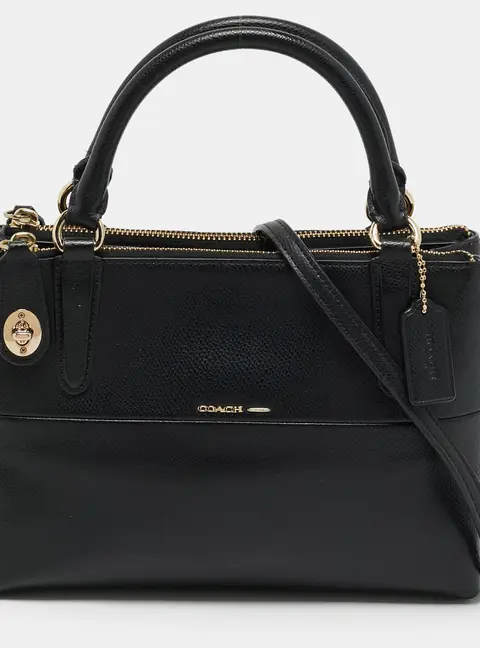 Coach Borough Small Black Leather Tote