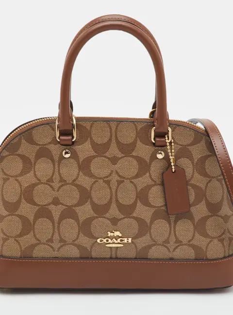 Coach Sierra Brown Signature Coated Canvas and Leather Satchel