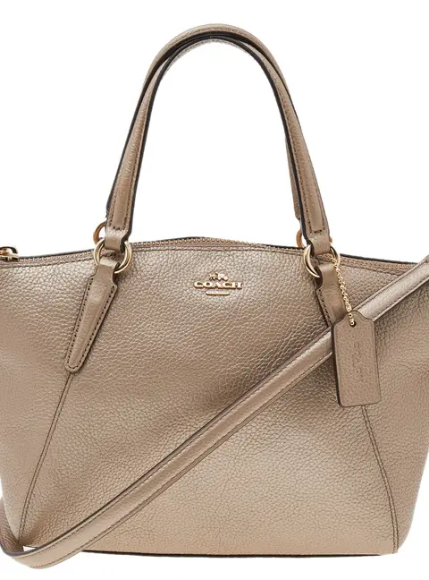 Coach Metallic Beige Leather Small Tote