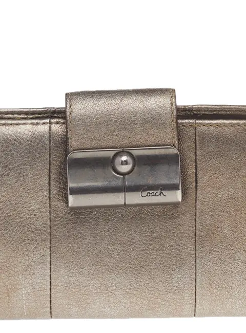 Coach Metallic Gold Leather Compact Wallet