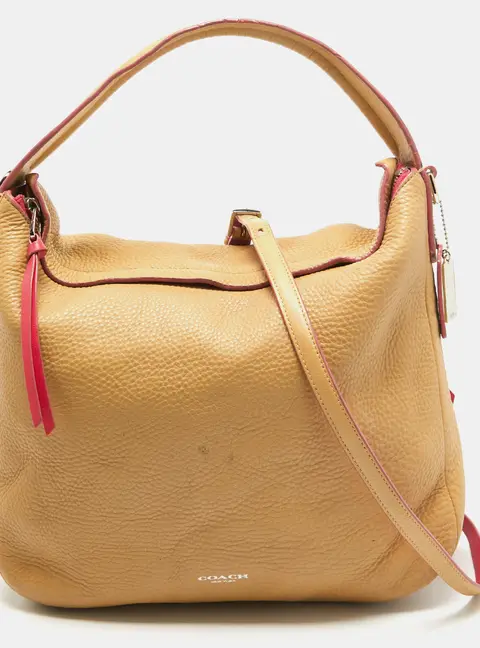 Coach Bleecker Beige Leather Hobos