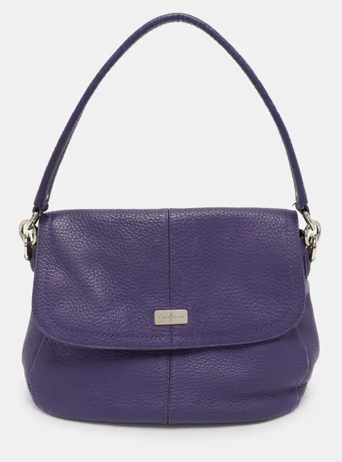 Cole Haan Purple Leather Flap Crossbody Bag