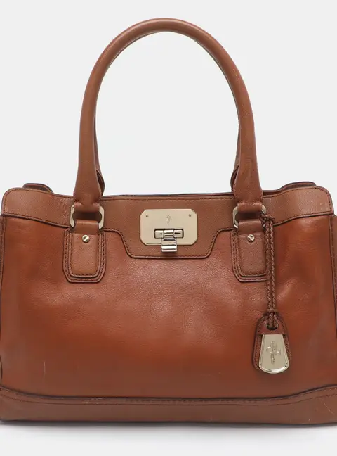 Cole Haan Vintage Novelty Kendra Brown Leather Tote