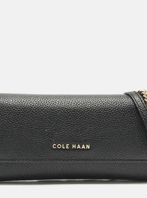 Cole Haan Black Leather Grand Series Wallet On Chain